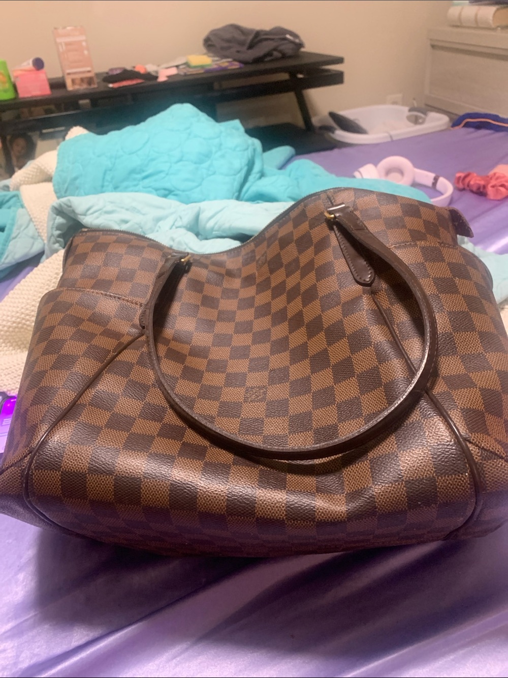 Louis Vuitton Brown Damier Ebene Canvas Tote Bag